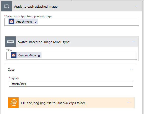 Switch or case statement to identify images based on MIME type