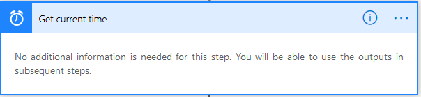 MS Power Automate (Flow) Action: Get current time