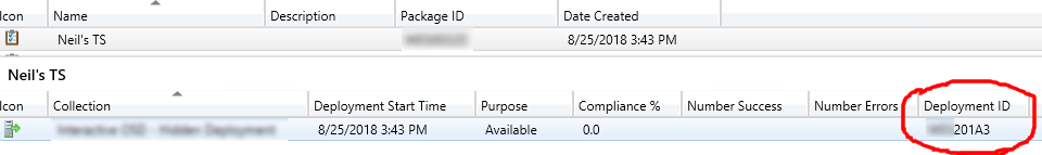 Finding and displaying the deployment id for your TS